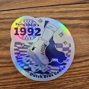 Dutch Bros Holographic Sticker with Blue and Purple Accents